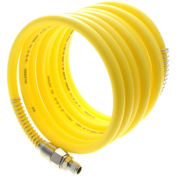 Advanced Technology Products Spiral Hose, Nylon, 3/8" x 25', 3/8" NPT, Yellow NS-38-25-Y-02